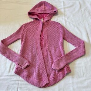 Ivivva LuLuLemon 10 To The Moon & Back Pink Cardigan Sweater w/ Hood